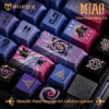 HEK Purple Black Cat Metal Paint Keycaps
