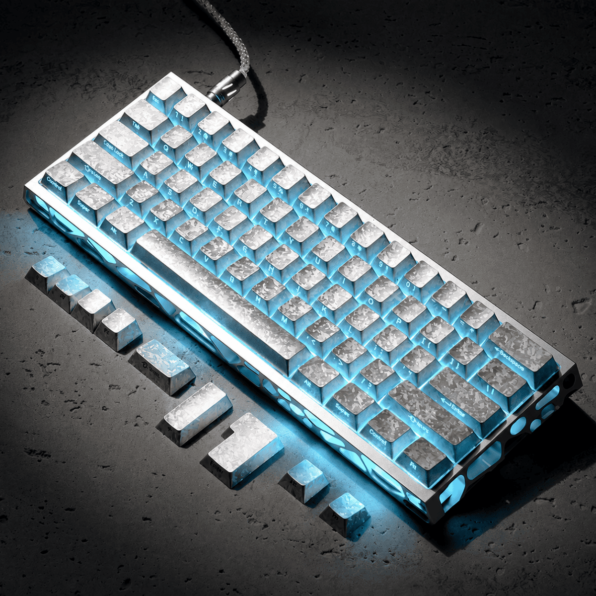 HEK Silver Carbon Keycaps