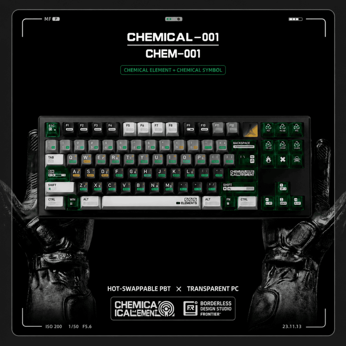 taobao-5-ai-custom-3 FRONTIER Chemical 001 PBT + PC Keycaps