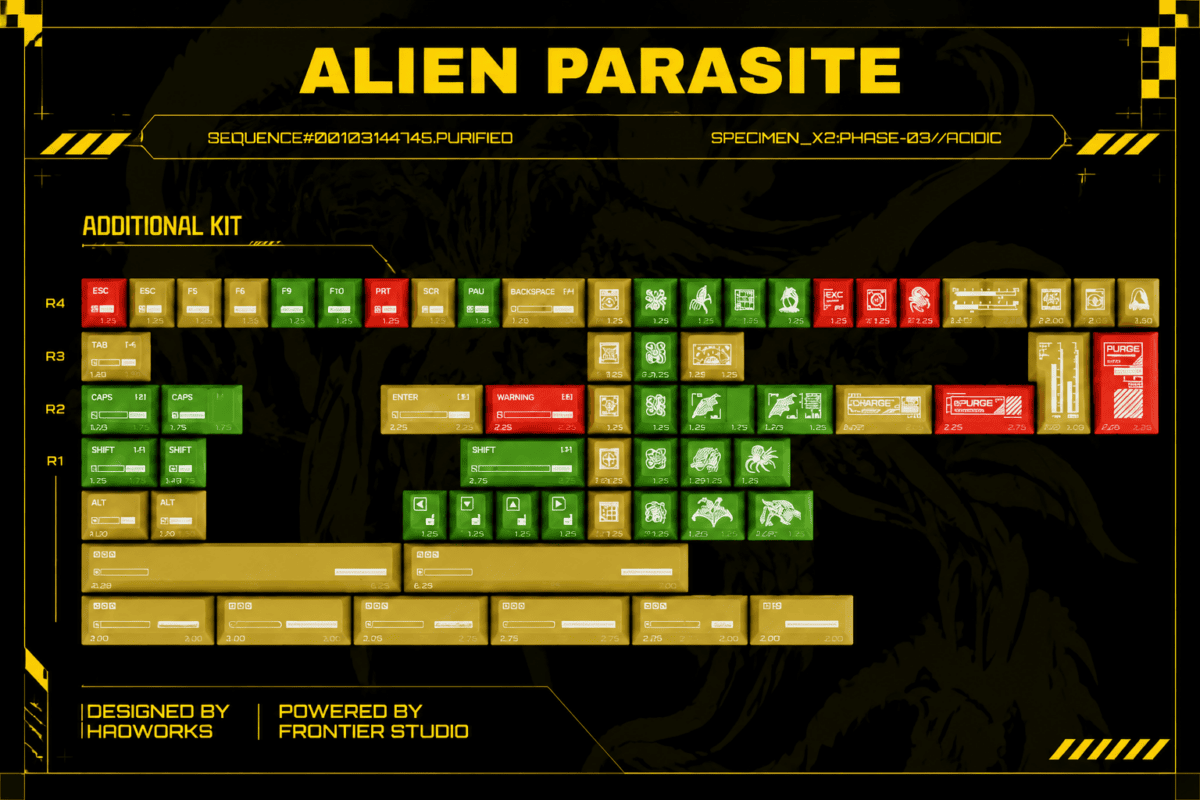 FRONTIER Alien Parasite Theme PBT Keycap Set