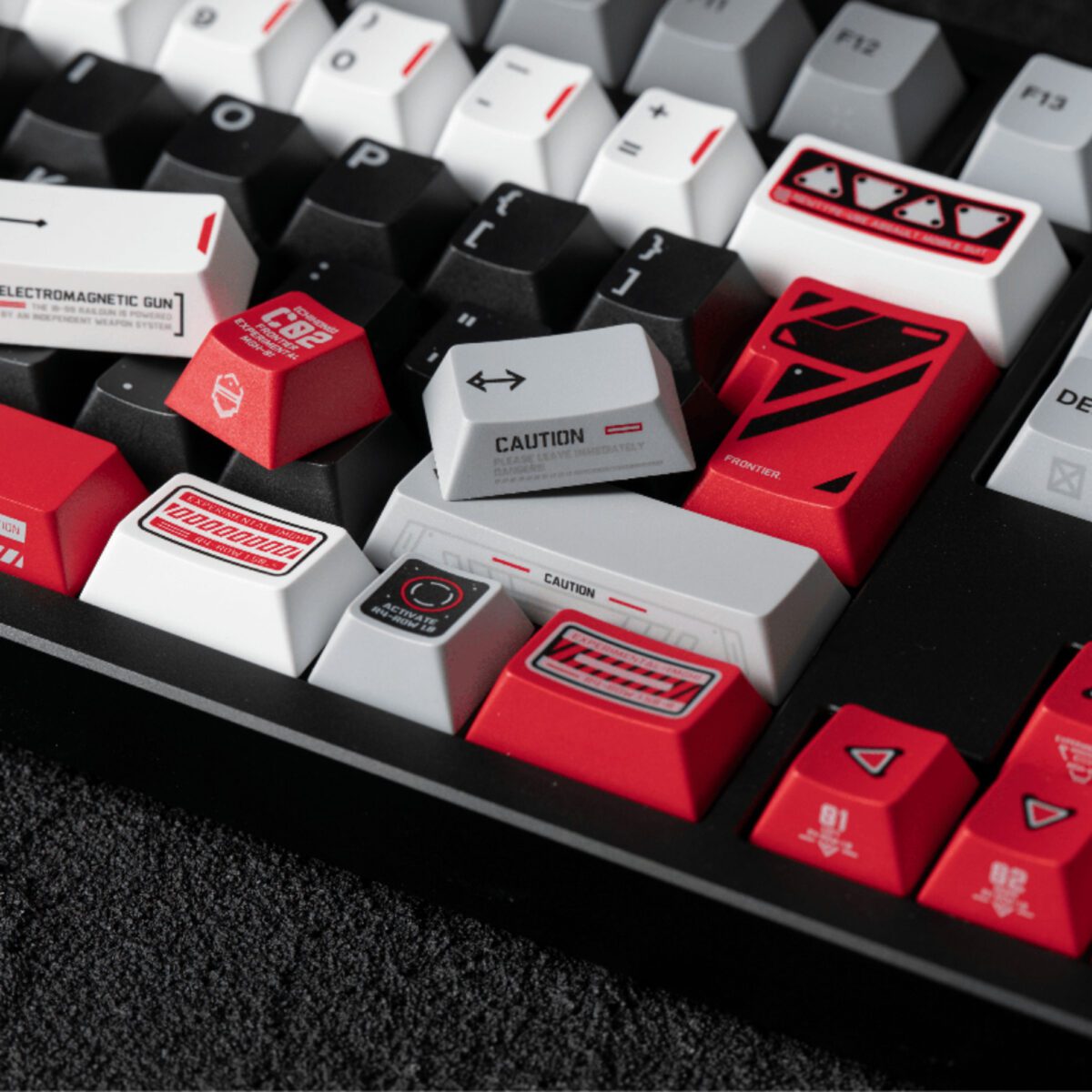FRONTIER Crimson PBT Shine-Through Keycap Set