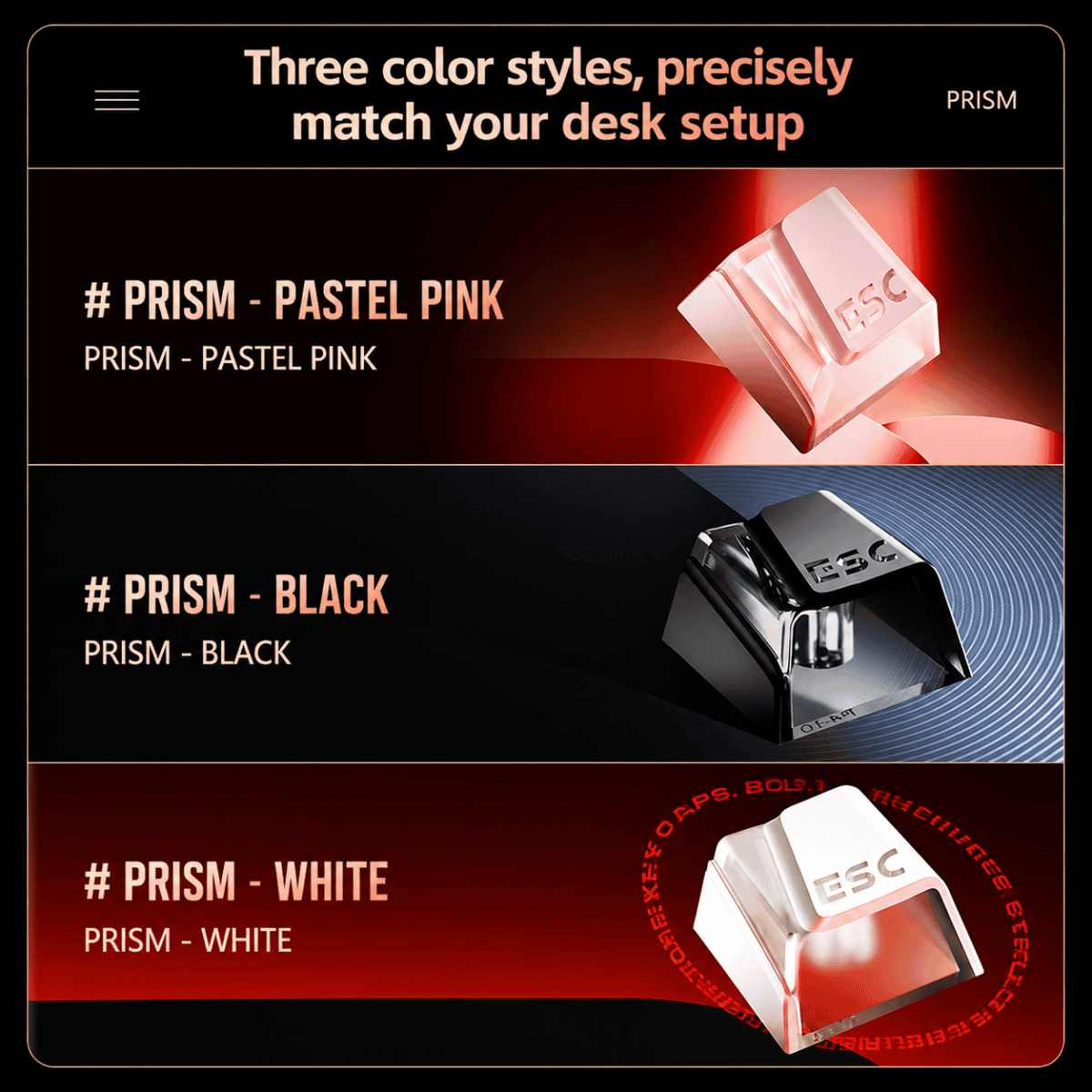HEK Prism Shine-Through Keycaps