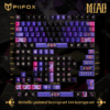 HEK Purple Black Cat Metal Paint Keycaps