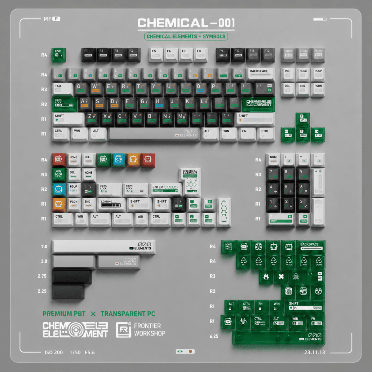 taobao-6-ai-custom-2 FRONTIER Chemical 001 PBT + PC Keycaps