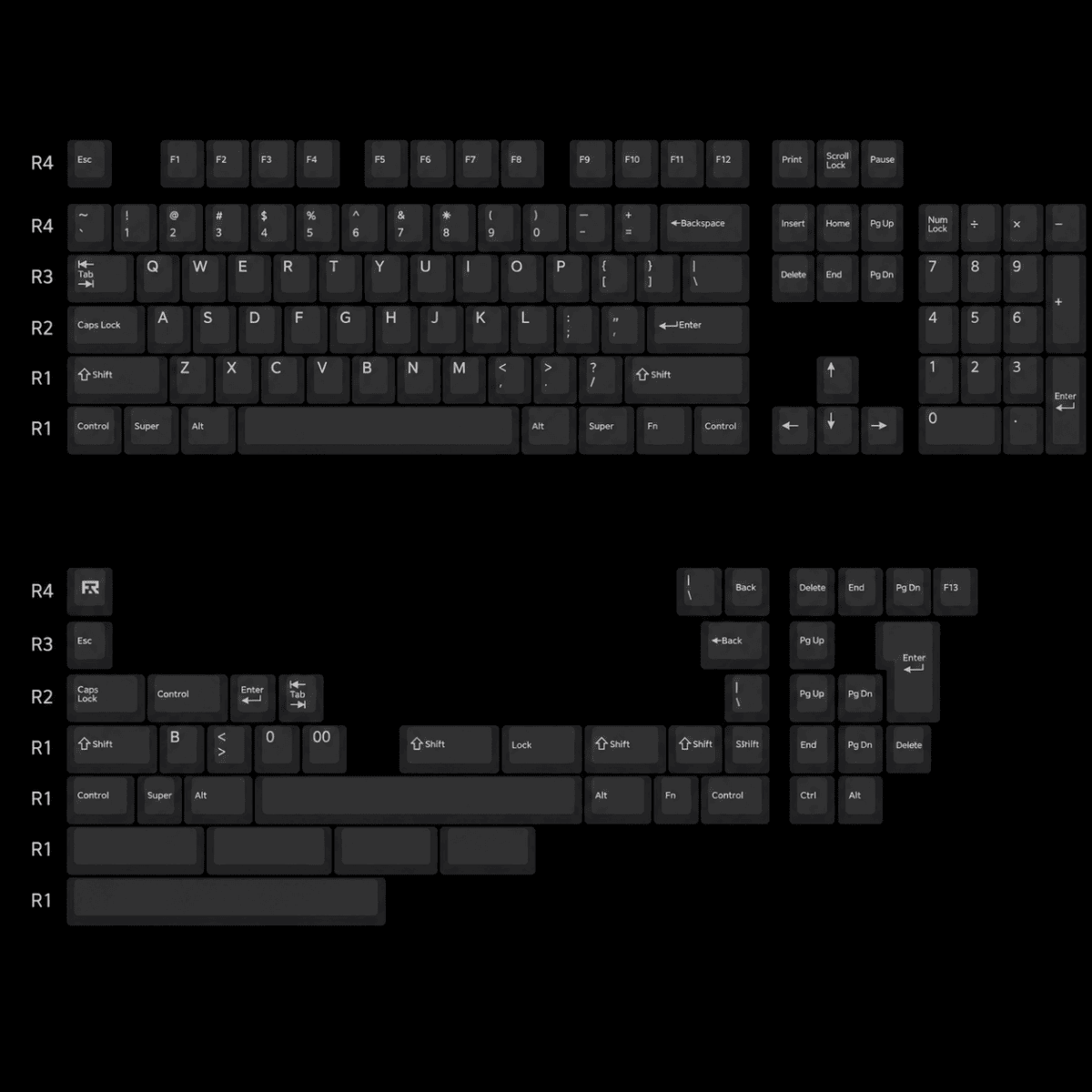 FRONTIER PC Frosted Translucent OEM Keycap Set