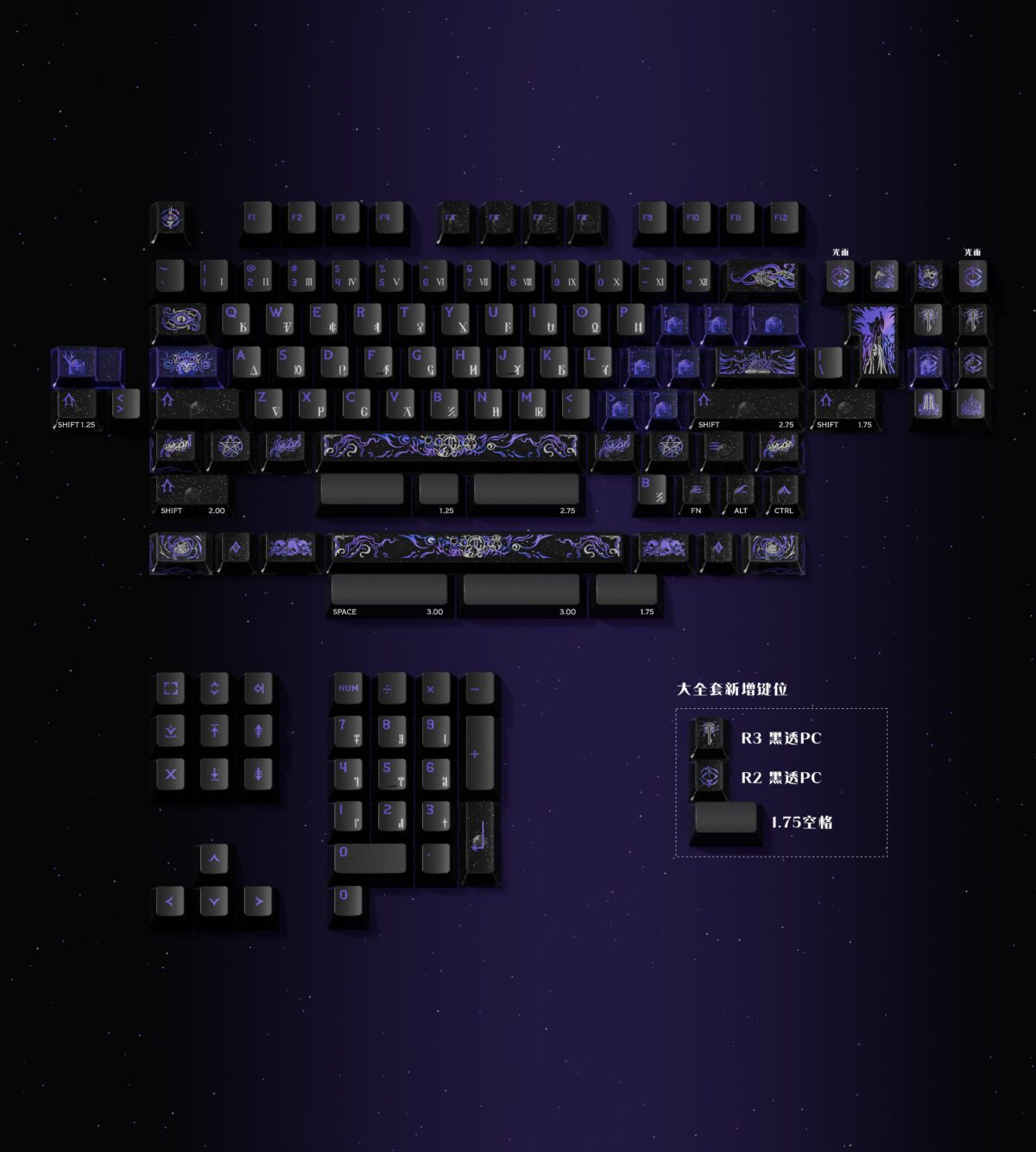 taobao-6-ai-skip-38 HEK Key to the Gate Cthulhu Holographic Keycaps