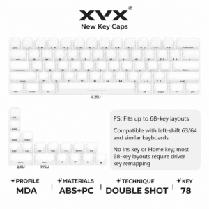 Jelly 2.0 White - 78 Keys for 60 63 64 68 - Key Keyboards