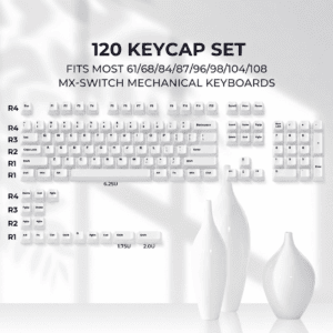 Pure White - 120 Keys - Top - Printed Legends