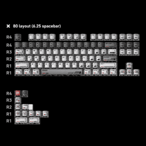 80% layout 6.25u spacebar 99 key set