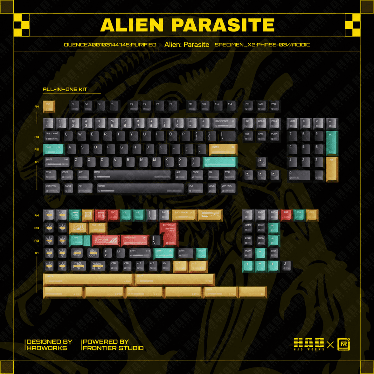 FRONTIER Alien Parasite Theme PBT Keycap Set