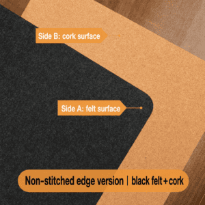 Black Felt + Cork No Edge Binding