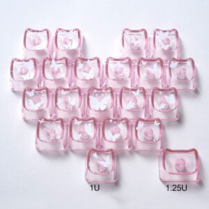 White Butterfly Heart Pink PC 21 Keys