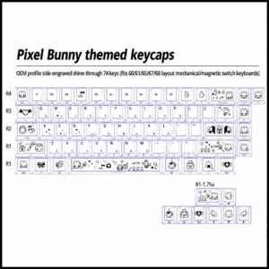 Pixel Bunny 74 - Key Kit for 60 65 68 Layouts