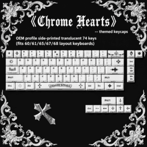 White Chrome Hearts - Inspired 74 - Key Kit for 60 65 68 Layouts