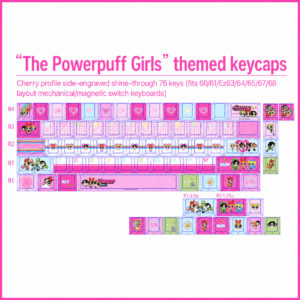 Powerpuff Girls 78 - Key Kit for 60 61 63 64 68 Layouts