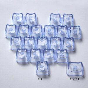 White Butterfly Heart Blue PC 21 Keys