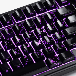 Ceramic Black Side - Printed + Butterfly and Heart Accents - 120 + 21 Keys