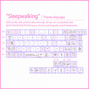Sleepwalking 78 - Key Kit for 60 61 63 64 68 Layouts