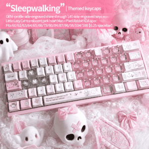 Sleepwalking 140 - Key + MAO Little Lazy Cat Translucent Pink Heart 21 - Key Set + Pixel Rabbit XDA