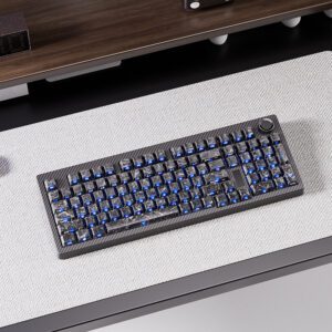 Black Prism Semi - Translucent Carbon Keycaps - Black Obsidian Switch