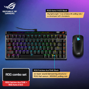 ROG HFX V2 - Dark Night Black Keyboard + ROG Harpe Ace Black Mouse