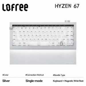 Single Mode HYZEN67 Silver Dual Mirror Keyboard + Magnetic Wrist Rest