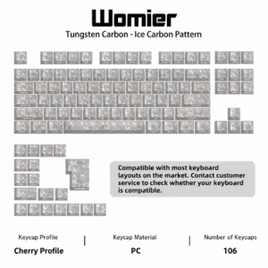 Ice Carbon Pattern - White Transparent - 106 Keys