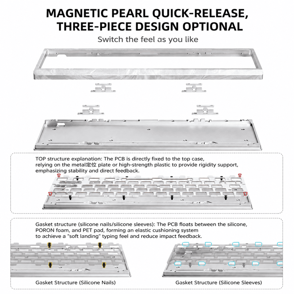HEK CLT60 Feather Pattern CNC Aluminum Keyboard Case