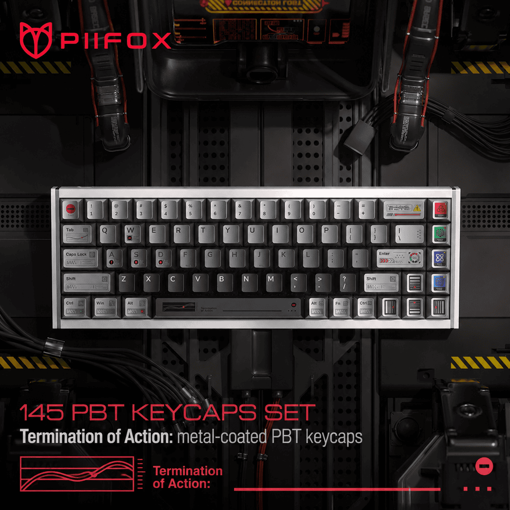 HEK Termination Action Metallic Finish Keycaps