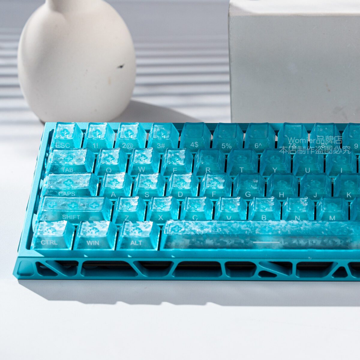 HEK Ice Carbon Pattern Transparent Keycaps