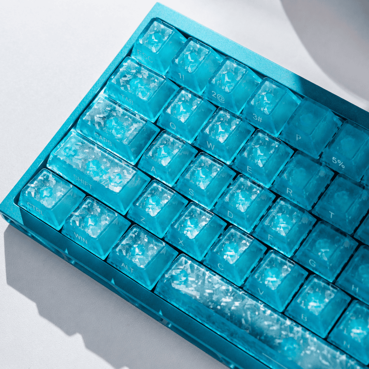 HEK Ice Carbon Pattern Transparent Keycaps