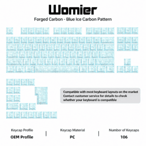 Ice Carbon Pattern - Blue Transparent - 106 Keys