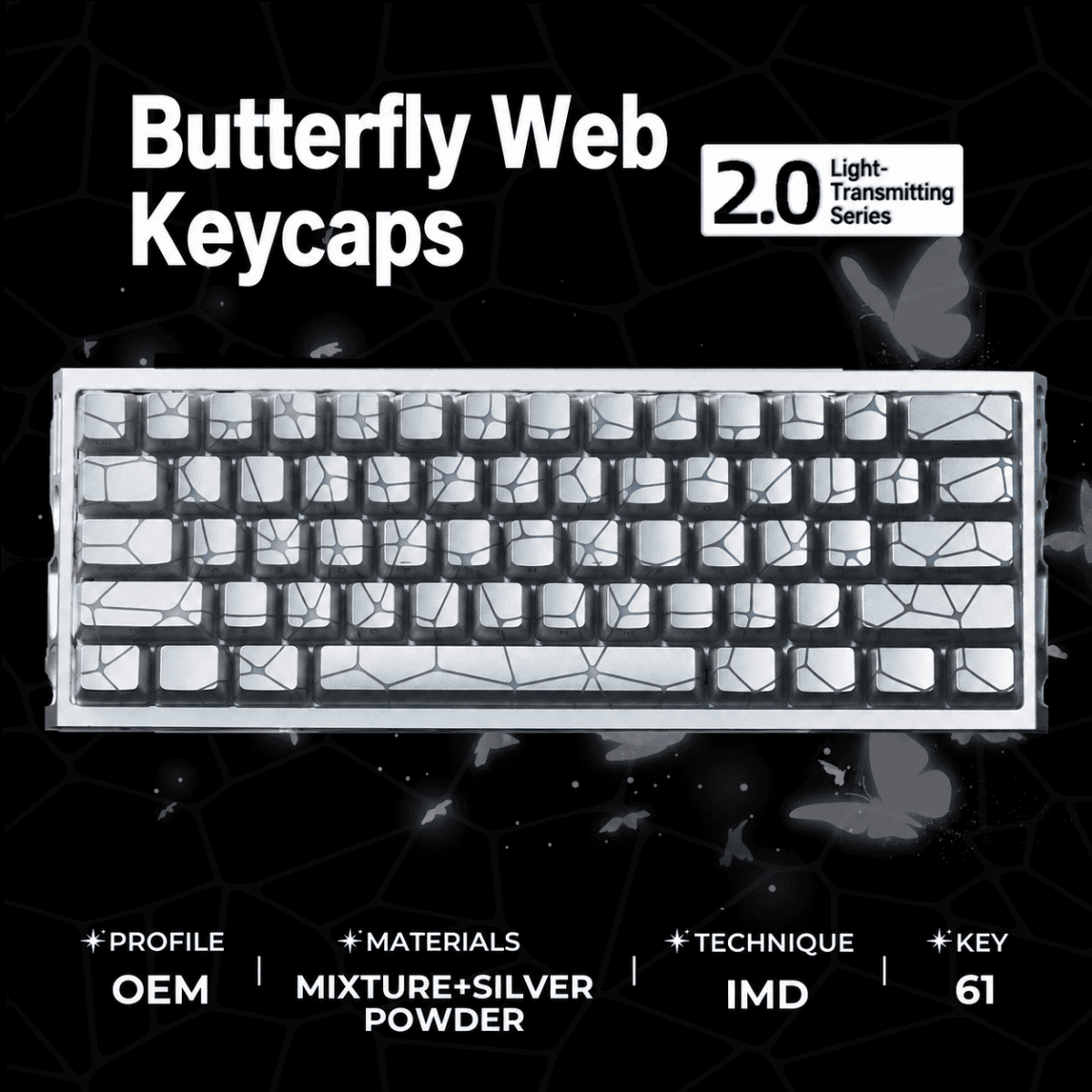 HEK Butterfly Shine-Through Keycaps