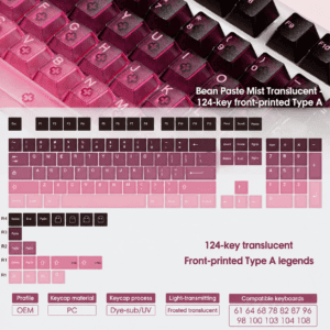Frosted Translucent 124 - Key Front Legend - A Font
