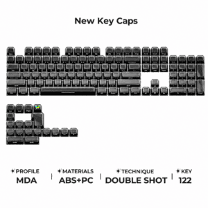Ice Clear Black - 122 Keys for Layouts up to 108 Keys