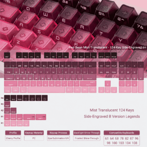 Frosted Translucent 124 - Key Side Legend - B Font
