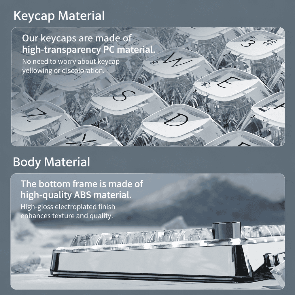 EWEADN V82 Transparent Mechanical Keyboard