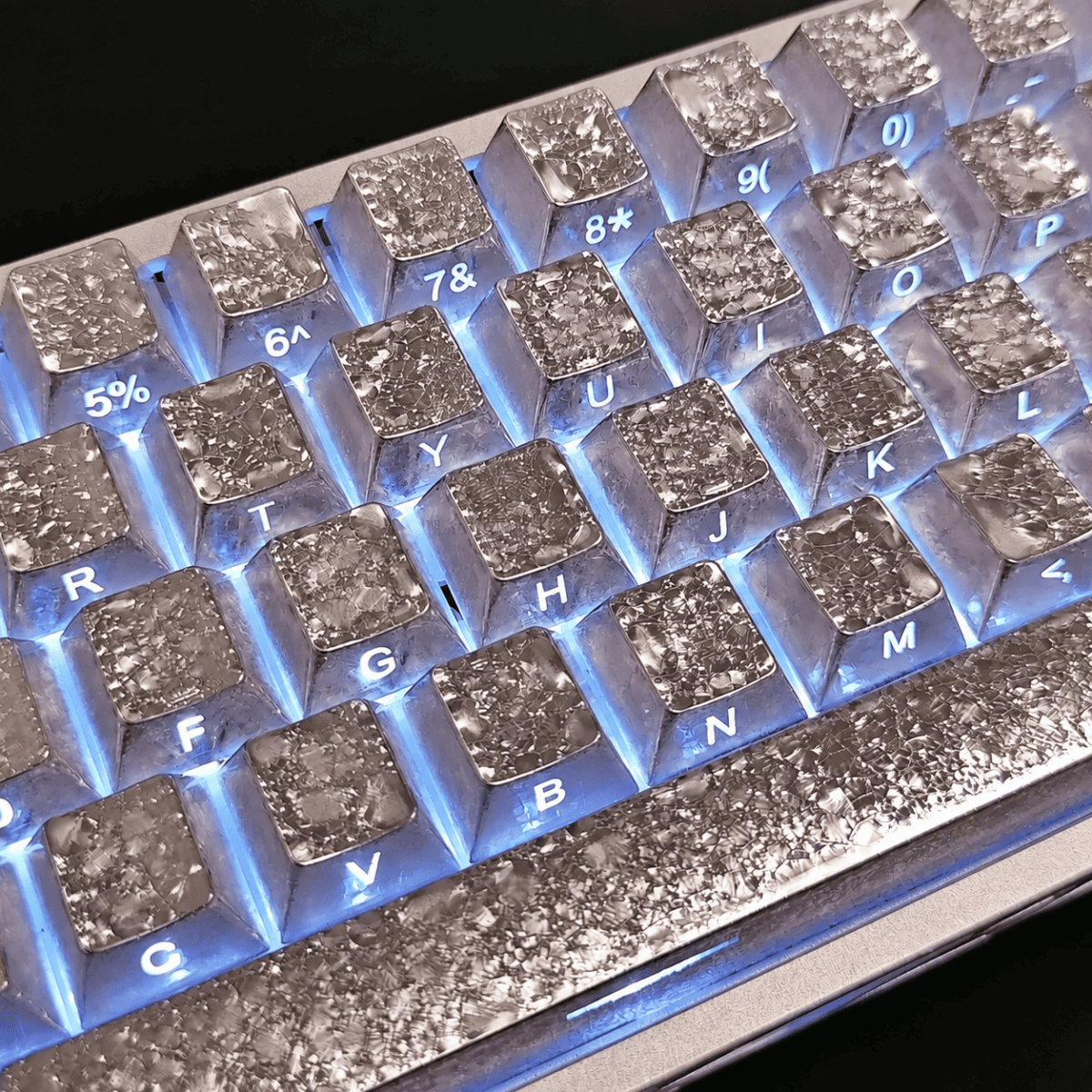 HEK Cracked Ice Metallic Paint Keycaps