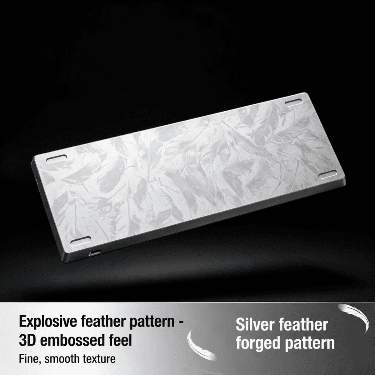HEK GH60 Silver Feather CNC Aluminum Keyboard Case