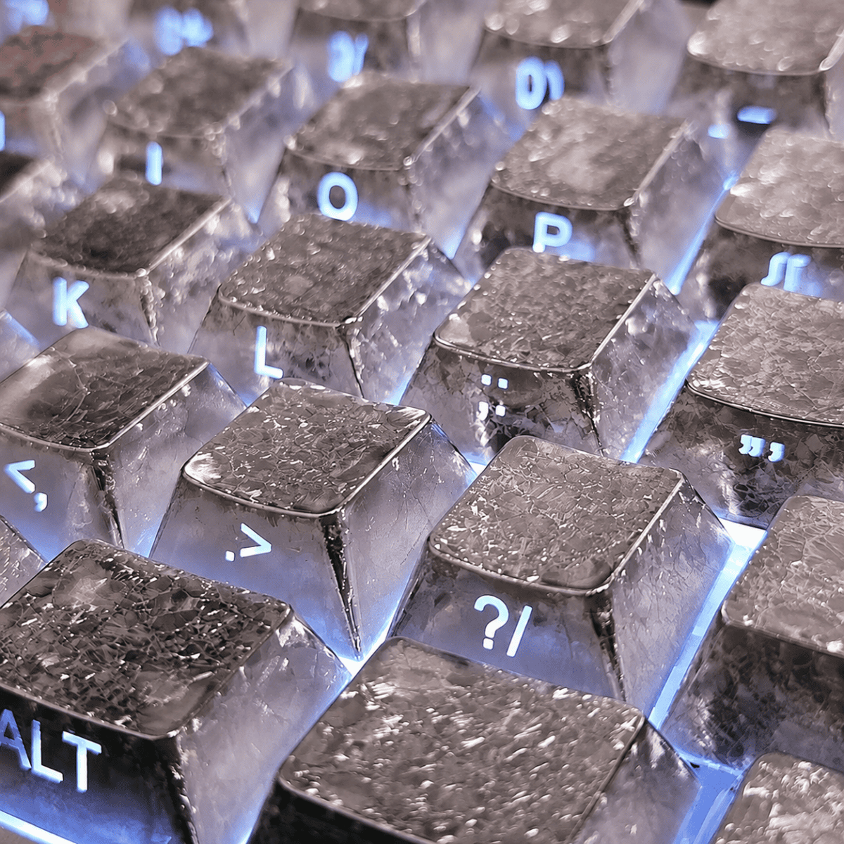 HEK Cracked Ice Metallic Paint Keycaps