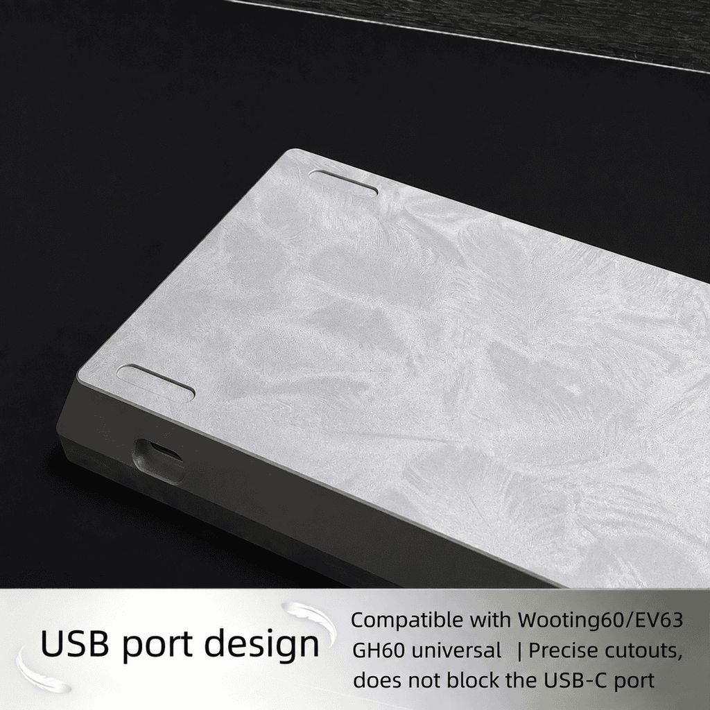 HEK GH60 Silver Feather CNC Aluminum Keyboard Case