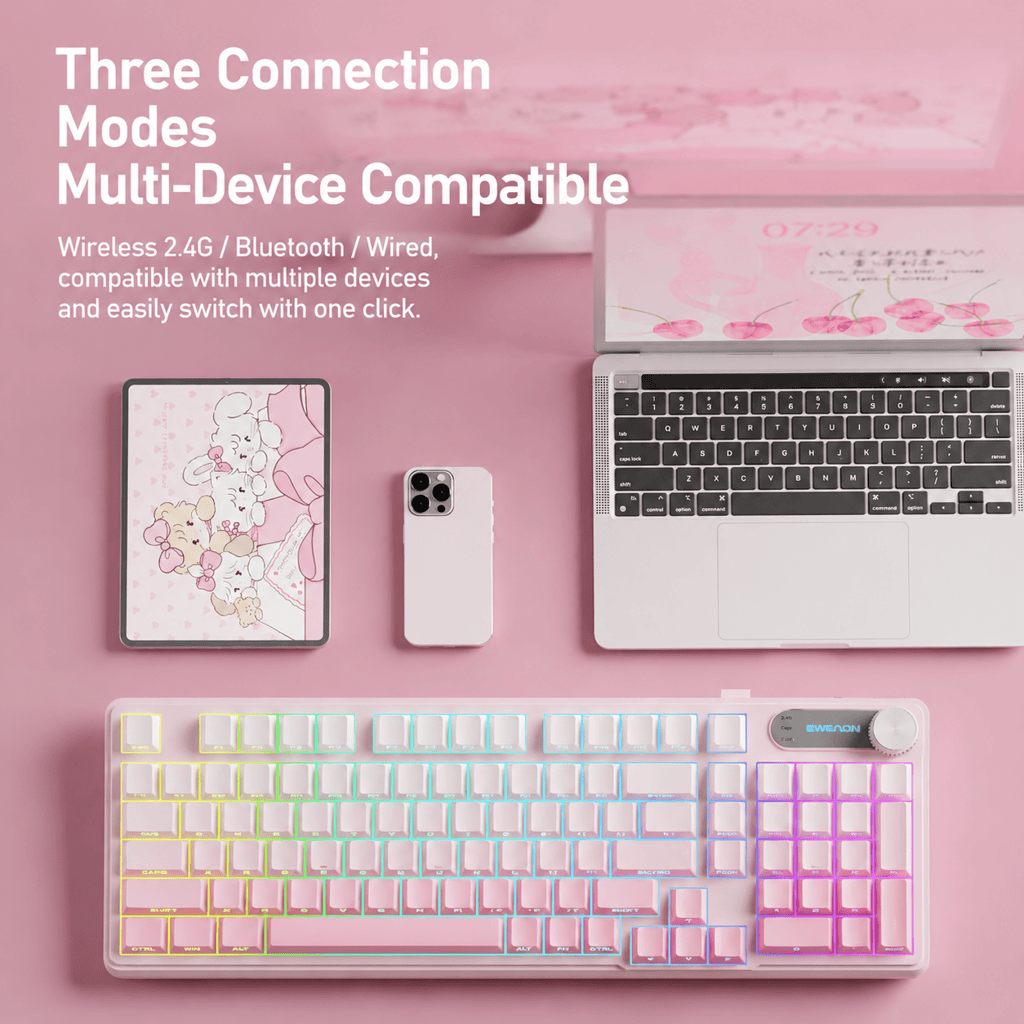 tmall-5-ai-custom-20 EWEADN V102 Pink Quiet Mechanical Keyboard