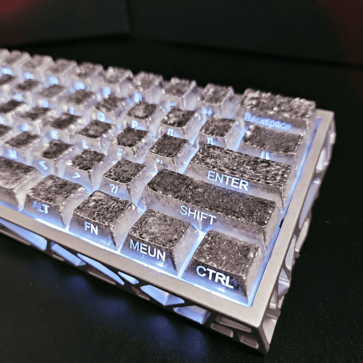HEK Cracked Ice Metallic Paint Keycaps