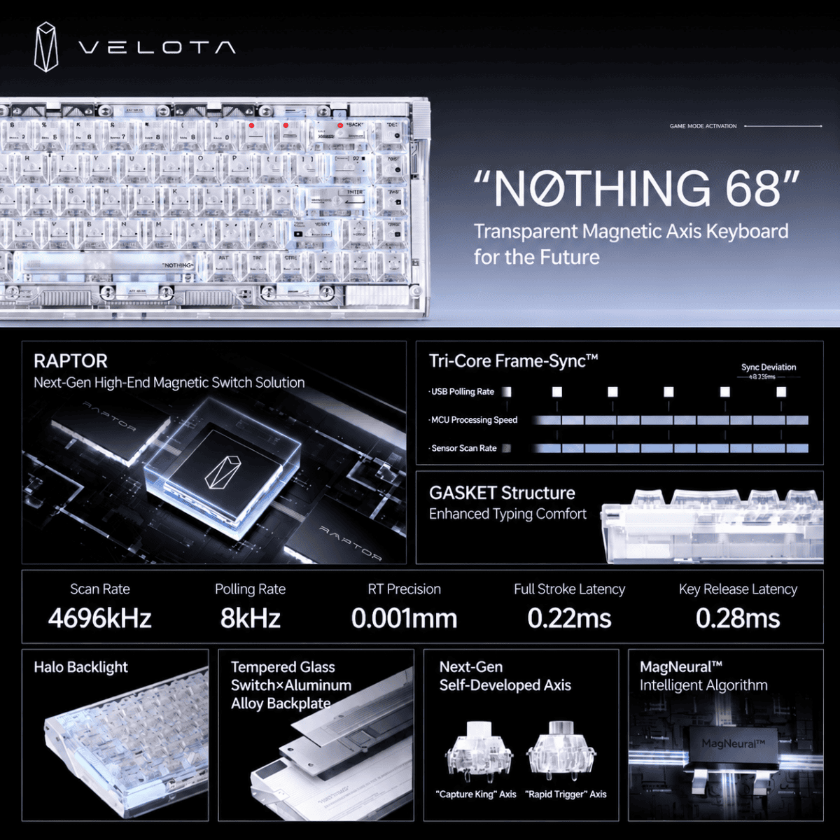 VELOTA NOTHING 68 Hall Effect Keyboard