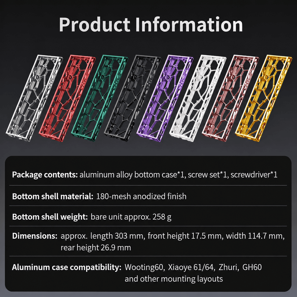 tmall-5-ai-translate-21 HEK H60 Custom Open-Frame Aluminum Keyboard Case