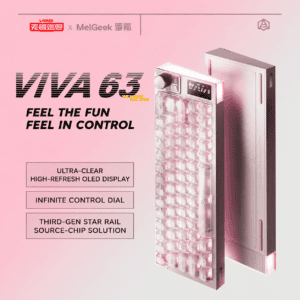 VIVA63 Particle Pink with Screen and Knob