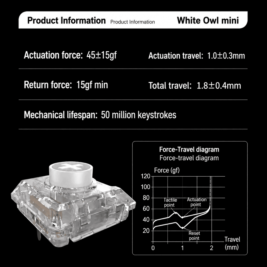 tmall-6-ai-translate-19 Kailh White Owl Mini Low Profile Clicky Switches