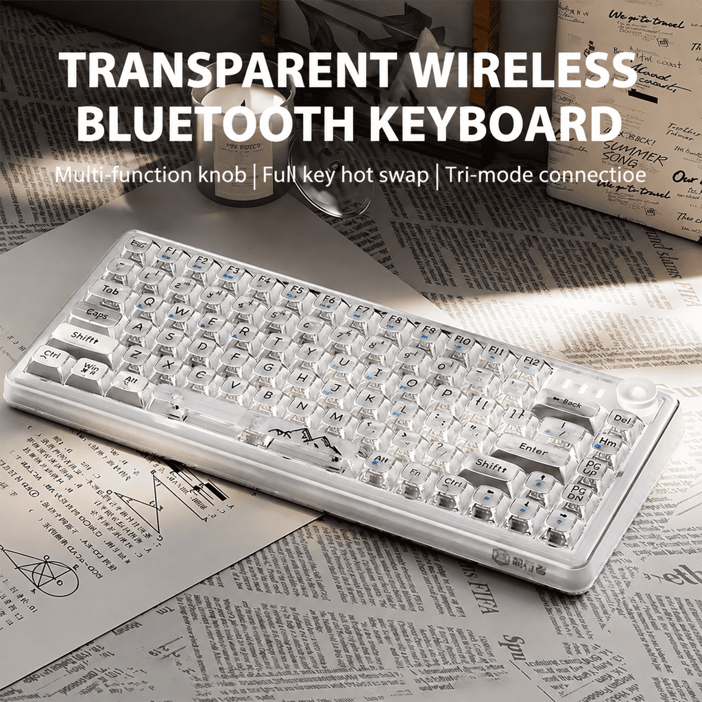 EWEADN V82 Transparent Mechanical Keyboard