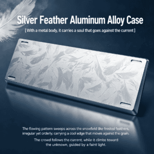 Silver Feather with bottom foam foot pads and screwdriver