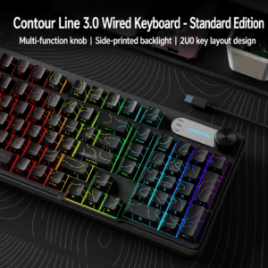 Black Contour - Wired - Side - Printed Shine - Through